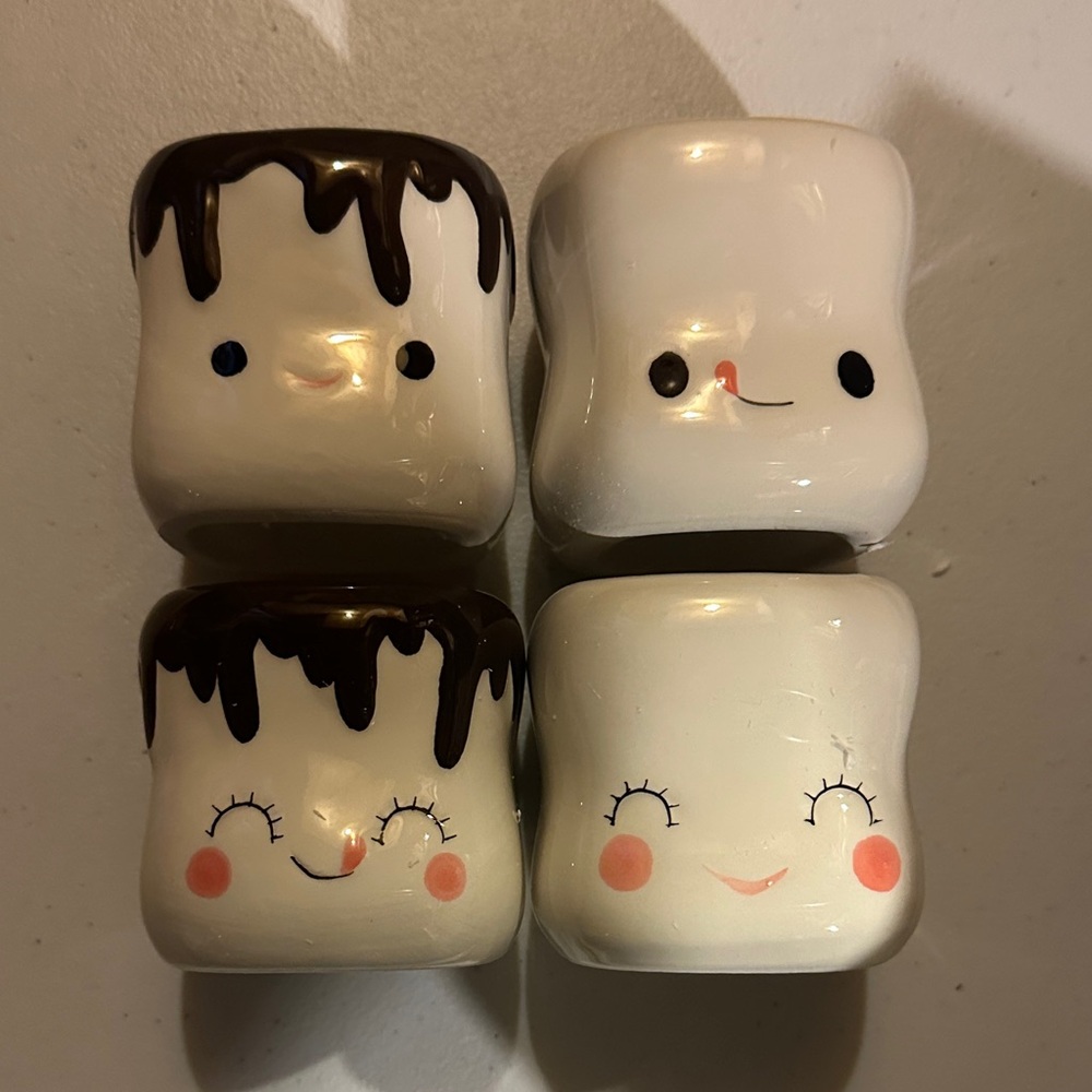 Cute Marshmallow Ceramic Figurines Set
